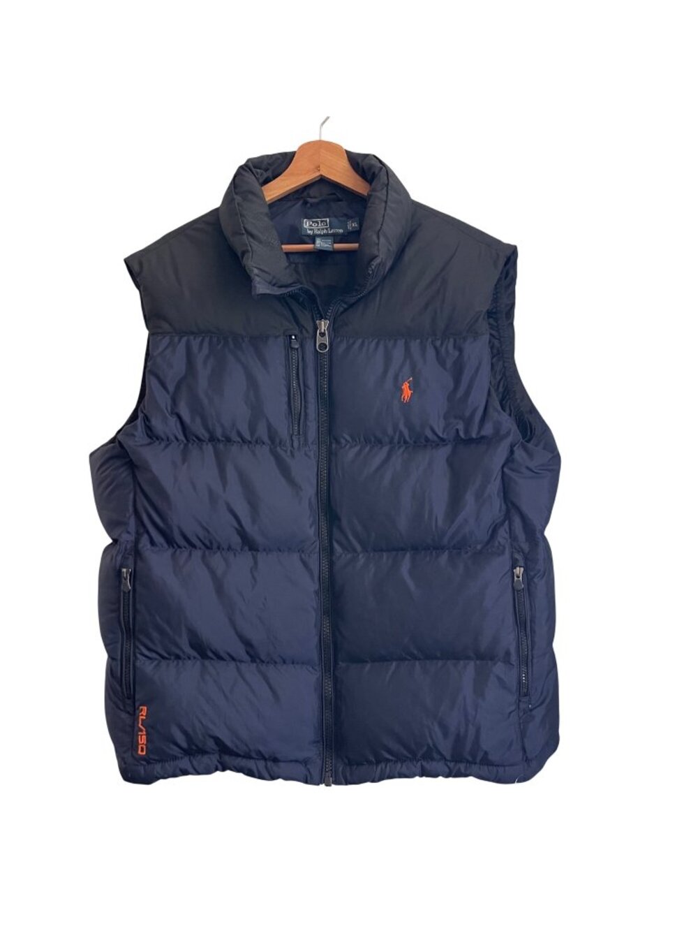 Polo Ralph Lauren Mens Down Puffer Vest Size XL Navy RLX Outdoor Preppy Gorpcore